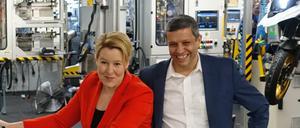 Der erste gemeinsame Auftritt von Raed Saleh und Franziska Giffey als Kandidaten für den Landesvorsitz der Berliner SPD im Februar in Spandau.