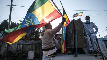 Demonstration in Addis Abeba gegen die TPLF.
