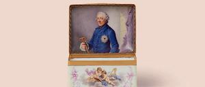 Tabakdose. Porträt von Friedrich II. um 1770, KPM zugeschrieben.