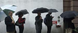 Arbeitssuchende in Greenwich Village in New York 