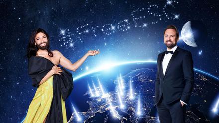 Der #FreeESC auf Pro7 wird von Conchita Wurst und Steven Gätjen moderiert.