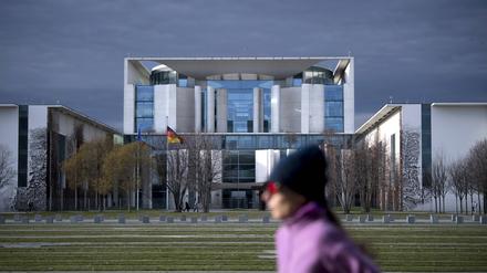Außenansicht vom Bundeskanzleramt im Regierungsviertel in Berlin. 