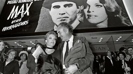 Michel Piccoli und Romy Schneider im Februar 1971 bei der Premiere von Claude Sautets „Das Mädchen und der Kommissar“.