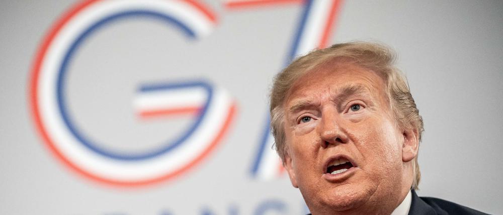 Reales Treffen oder Videoschalte? Beim G-7-Treffen 2019 in Frankreich stellte sich die Frage nicht. Jetzt irritierte US-Präsident Trump mit einem Vorschlag mitten in der Coronakrise.