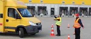 Fahrtraining an der Mechanisierten Zustellbases von DHL in Großbeeren im Kreis Teltow-Fläming in Brandenburg.