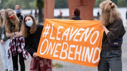 Schon am Samstag fanden bundesweit Aktionen zur Aufnahme von Flüchtlingen aus den Camps auf Lesbos statt.