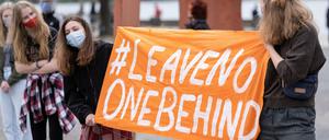 Schon am Samstag fanden bundesweit Aktionen zur Aufnahme von Flüchtlingen aus den Camps auf Lesbos statt.