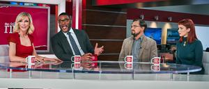 Schaulaufen der Stars: Cate Blanchett, Tyler Perry, Leonardo DiCaprio und Jennifer Lawrence (v. l.). 