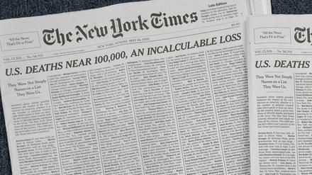 Die Sonntagsausgabe vom 24.05.2020 der "New York Times".