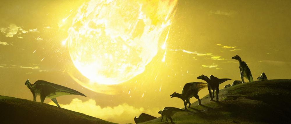 Künstlerische Darstellung des Asteroideneinschlags