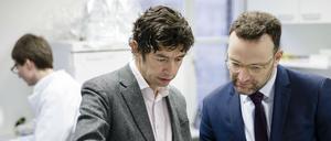 Der Berliner Virologe Christian Drosten im Gespräch mit Gesundheitsminister Jens Spahn.