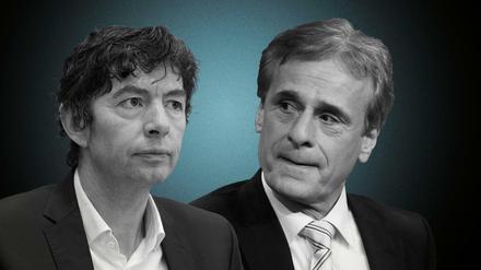 Wortduell unter Virologen: Christian Drosten (l.) reagiert empört auf die Aussagen Alexander Kekulés.