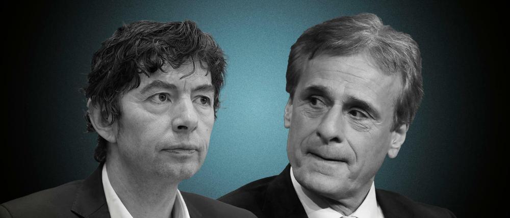 Wortduell unter Virologen: Christian Drosten (l.) reagiert empört auf die Aussagen Alexander Kekulés.