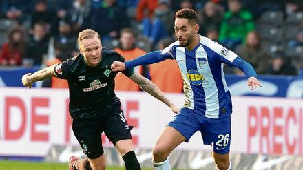 Talent am Ball. Matheus Cunha (rechts) hat in sechs Einsätzen für die Berliner bereits vier Tore erzielt.