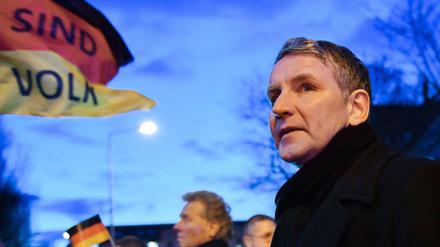 Rechtsextremer Wortführer. Björn Höcke, Anführer der AfD-Vereinigung "Flügel", bei einer Demonstration in Erfurt