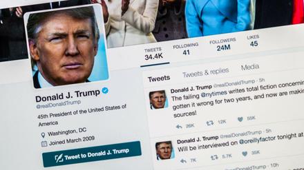 Der offizielle Twitter-Account von Donald Trump.
