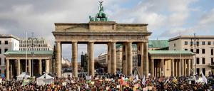 Teilnehmer einer Kundgebung von Fridays For Future und einem großen NGO-Bündnis in Berlin (Archivbild).