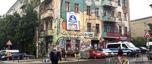 Das Hausprojekt "Liebig34" in Berlin-Friedrichshain gilt als Hochburg der linken Szene.