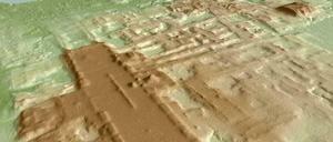 Maya-Bauten in 3D: Die Aguada Fenix genannte Fundstelle wurde mit dem Flugzeug überflogen und ihre Struktur mit Laserlicht erfasst.