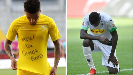 Gemeinsam: Jadon Sancho, Marcus Thuram und Achraf Hakimi (von links nach rechts) drückten am Wochenende ihr Solidarität mit den Protesten in den USA aus.