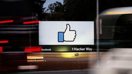 Der Eingang zum Facebook-Hauptquartier im kalifornischen Menlo Park.