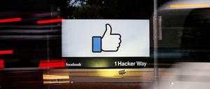 Der Eingang zum Facebook-Hauptquartier im kalifornischen Menlo Park.