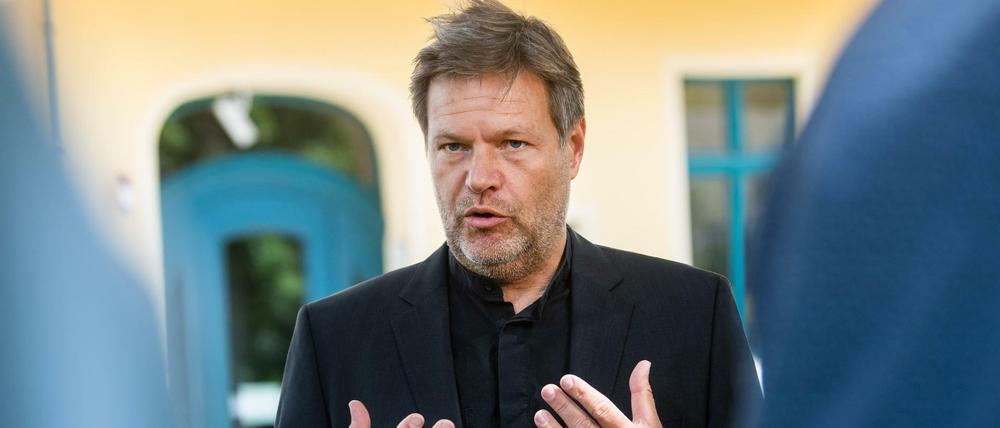 Grünen-Chef Robert Habeck vor der Parteizentrale