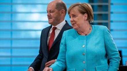 Bundeskanzlerin Angela Merkel (CDU) und Vizekanzler Olaf Scholz (SPD)