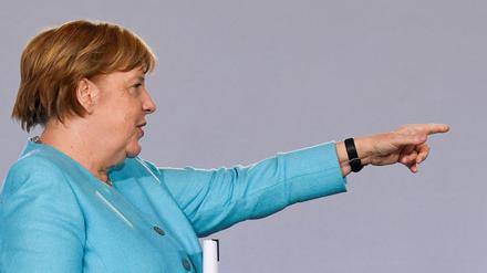 Angela Merkel bei der Präsentation des Konjunkturpakets.