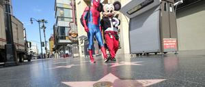 Verwaist. Auch der Hollywood Boulevard in Los Angeles ist wegen des Lockdowns seit vielen Wochen wie leergefegt.