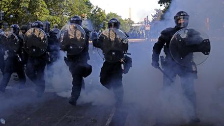 Polizei bei einer Demonstration in Washington