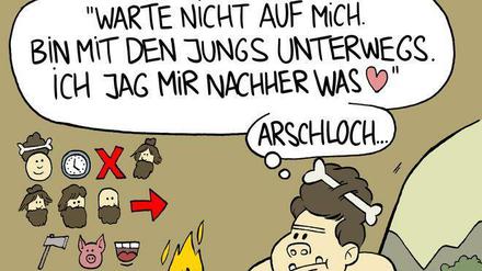 Leben ohne Handy: Der Sieger-Cartoon. Für Komplett-Ansicht auf Plus-Symbol klicken.