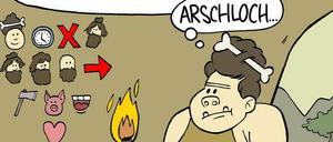 Leben ohne Handy: Der Sieger-Cartoon. Für Komplett-Ansicht auf Plus-Symbol klicken.