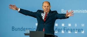 Olaf Scholz (SPD), hier bei derPressekonferenz zum Konjunkturprogramm im Rahmen der Corona-Hilfen.  