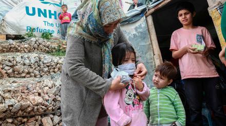 Flüchtlinge im Camp Moria auf der griechischen Insel Lesbos.