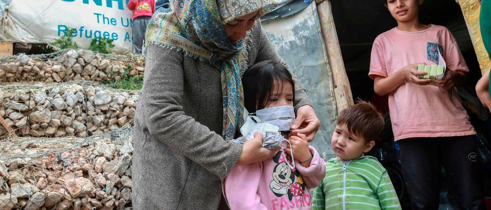 Flüchtlinge im Camp Moria auf der griechischen Insel Lesbos.