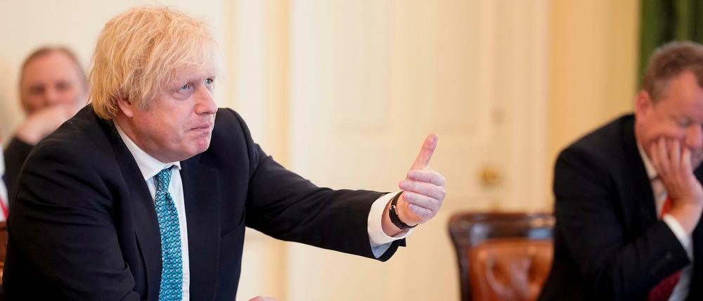 Der britische Premierminister Boris Johnson nimmt am Montag an einer Videokonferenz mit EU-Spitzenvertretern teil.