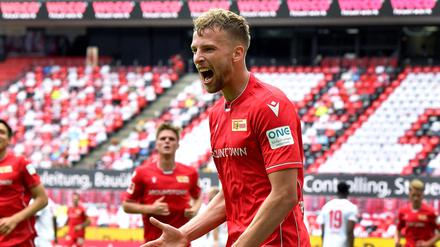 Kurz vor dem Ziel. Marvin Friedrich feiert sein Tor gegen Köln. Am Dienstag kann Union den Klassenerhalt perfekt machen.