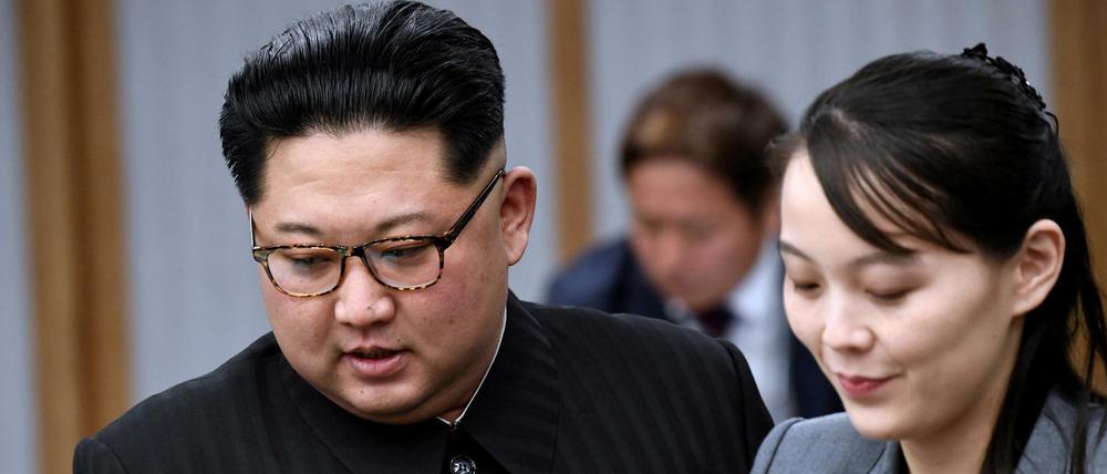 Auf Konfrontationskurs mit dem Süden: Nordkoreas Machthaber Kim Jong Un und seine Schwester Yo Jong