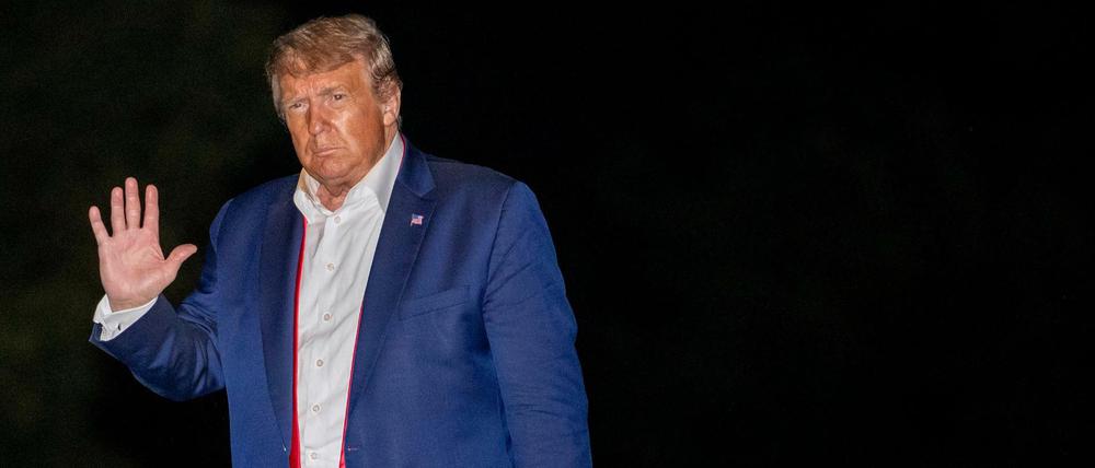 Harte Landung. Trump nach der Rückkehr vom Wahlkampfauftritt im Garten des Weißen Hauses.