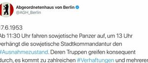 Dieser Tweet des Berliner Abgeordnetenhauses sorgte für Kritik.