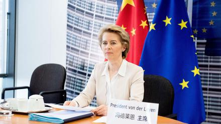 Verschiedene Systeme, verschiedene Werte: EU-Kommissionspräsidentin von der Leyen beim Video-Gipfel mit China.