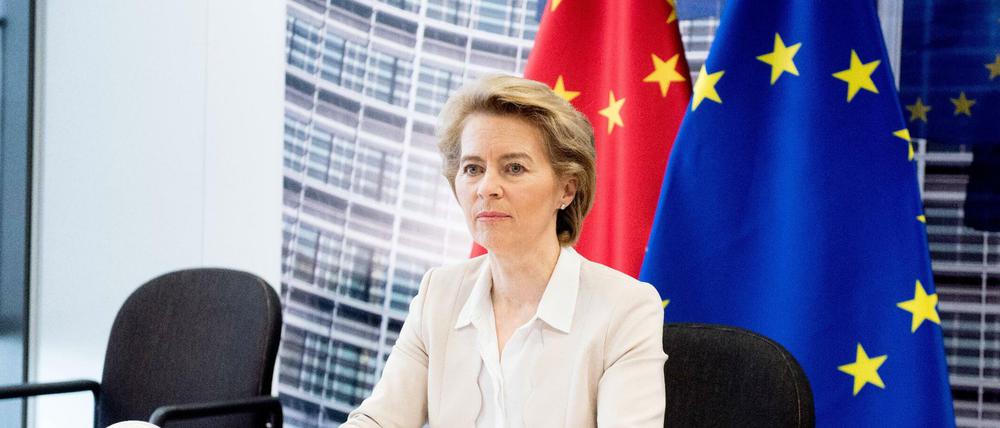 Verschiedene Systeme, verschiedene Werte: EU-Kommissionspräsidentin von der Leyen beim Video-Gipfel mit China.
