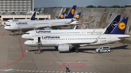 Lufthansa-Maschinen in Frankfurt