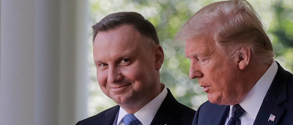 Polens Präsident Andrzej Duda trifft seinen US-Kollegen Donald Trump im Weißen Haus. 