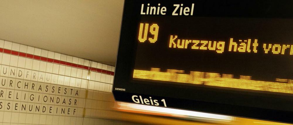 In Steglitz ist die U9 wegen Bauarbeiten für vier Wochen gesperrt.