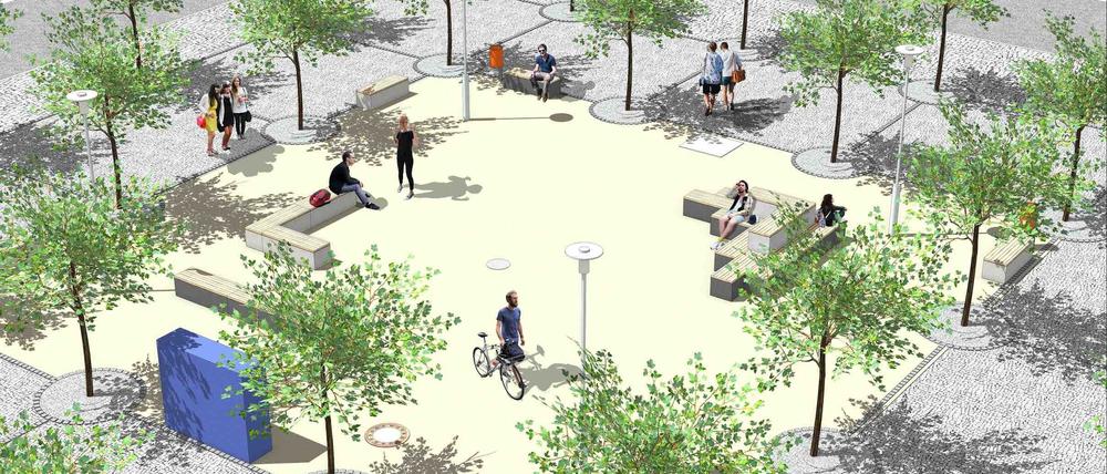 Lebhafte helle Mitte: So könnte das Zentrum von Hellersdorf in Zukunft aussehen.