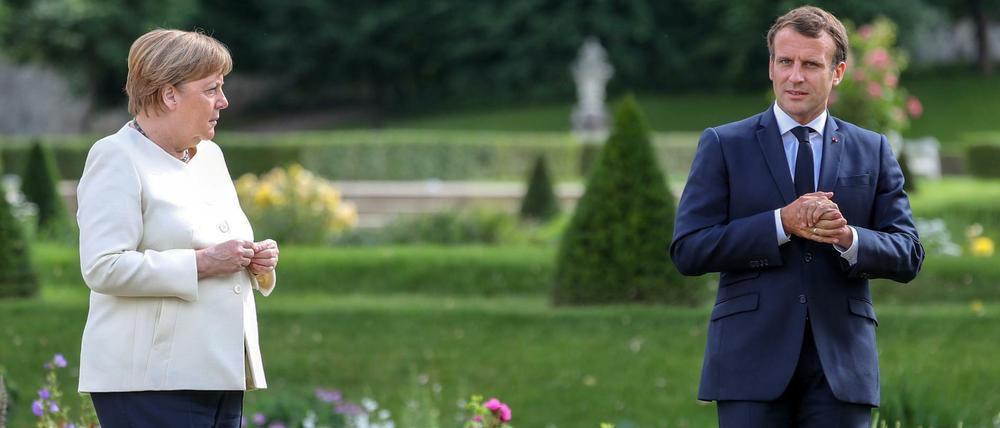 Treffen mit Sicherheitsabstand: Merkel empfängt das erste Mal seit dem Corona-Ausbruch einen ausländischen Staatschef.