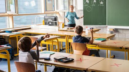 Schulkinder einer fünften Klasse des Kreisgymnasiums in Bad Krozingen 