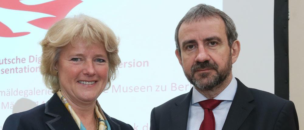 Kulturstaatsministerin Monika Grütters (CDU) und Stiftungspräsident Hermann Parzinger, 2014.